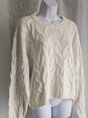 Pinque Stitch Fix Atlas Long Sleeve Sweater Off White Size XL NWT
